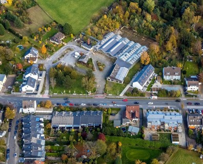 Aerial view, construction area Christof Rumbaum Gartenbau und Baumschule, Saarn - Süd, Mülheim an