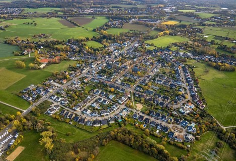 Aerial view, residential area Selbeck, Saarn - South, Mülheim an der Ruhr, Ruhr area, North