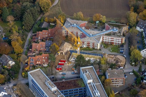 Aerial view, Evangelisches Wohnstift Raadt, construction site Parsevalstraße, Holthausen - Südost,