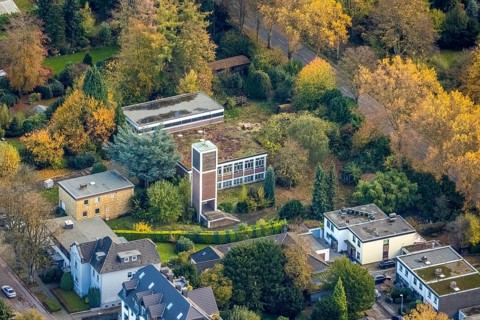 Aerial view, Christuskirche, Parsevalstraße, Holthausen - Südost, Mülheim an der Ruhr, Ruhr area,