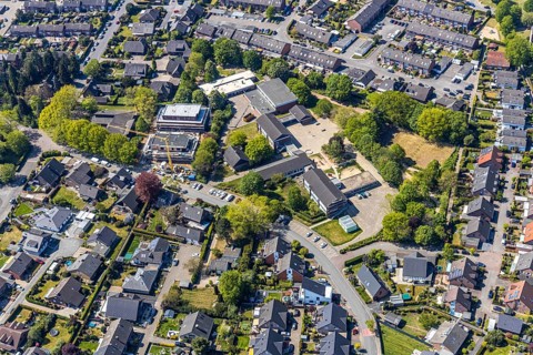 Aerial view, Feuerdornstraße development area for housing, Blumenkamp community primary school,