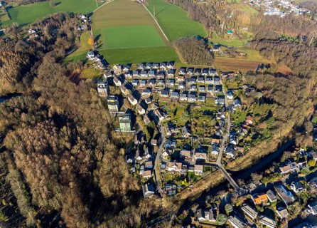 Aerial view, residential area Auf dem Elberg, Wengern, Wetter, Ruhr area, North Rhine-Westphalia,