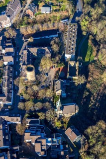 Aerial view, Wetter Castle, Wetter-Freiheit Protestant Church, Alt-Wetter, Wetter, Ruhr area, North