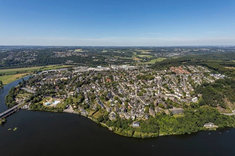 Aerial view, overview Wetter, Harkortsee, Ruhr, Alt-Wetter, Wetter, Ruhr area, North