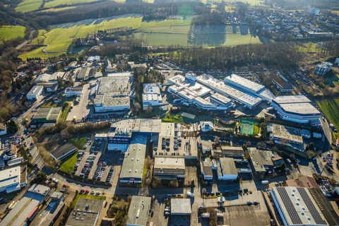 Aerial view, industrial estate Am Nielande, Altenhofer Weg, Grundschöttel, Wetter, Ruhr area, North