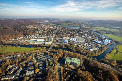 Aerial view, overview Wetter, Harkortsee, Ruhr, Ruhr Valley, Obergraben, Wetter, Ruhr area, North