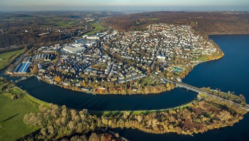 Aerial view, overview Wetter, Harkortsee, Ruhr, Ruhr Valley, Obergraben, Wetter, Ruhr area, North