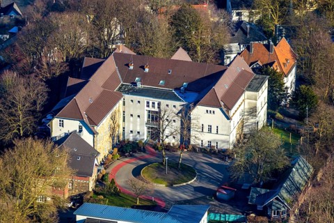 Aerial view, Orthopaedic Clinic Volmarstein, Oberlingen School 2, Hartmannstraße, Volmarstein,
