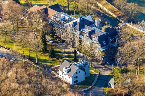 Aerial photo, RZV Rechenzentrum Volmarstein GmbH, Grundschöttel, Wetter, Ruhr area, North