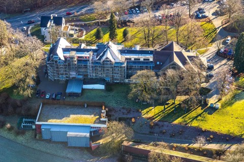 Aerial photo, RZV Rechenzentrum Volmarstein GmbH, Grundschöttel, Wetter, Ruhr area, North