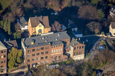 Aerial photograph, BURG F.W.Lüling KG, Heimatverein Wetter, Hegestraße, Volmarstein, Wetter, Ruhr