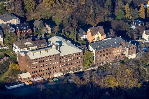 Aerial photograph, BURG F.W.Lüling KG, Heimatverein Wetter, Hegestraße, Volmarstein, Wetter, Ruhr