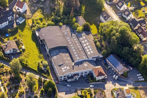 Aerial view, Ecumenical Meditation Path Wickede, Wickede (Ruhr), North Rhine-Westphalia, Germany