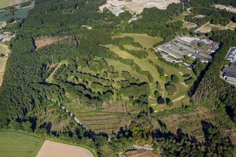 Aerial photo, TÜV NORD test centre Wickede Werl, Relax power station, golf course Golfclub-Werl,