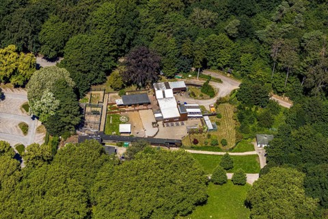 Aerial view, Hohenstein excursion destination, Hohenstein petting zoo, Witten, Ennepe-Ruhr