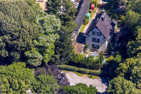 Aerial view, excursion destination Hohenstein, Haus am Streichelzoo Hohenstein, Witten,