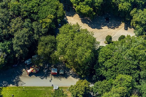 Aerial view, excursion destination Hohenstein, funfair and snack pleasure, Witten, Ennepe-Ruhr