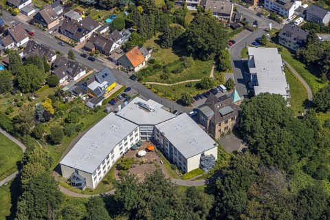 Aerial view, Lutherhaus nursing home, Bommern, Witten, Ennepe-Ruhr district, Ruhr area, North
