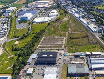 Aerial view, Brauckstrasse industrial estate, Stockumer Strasse industrial estate, Ruhrpumpen,