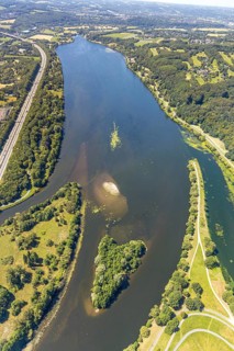 Aerial view, Lake Kemnader, Witten, Ennepe-Ruhr district, Ruhr area, North Rhine-Westphalia,