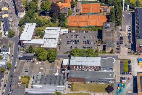 Aerial view, Stockumer Straße industrial estate, Ruhrpumpen, SMS Meer Group, Wittener Industrie und