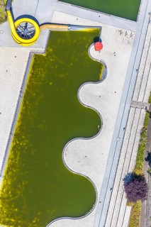 Aerial view, outdoor swimming pool Annen, Witten, Ennepe-Ruhr district, Ruhr area, North
