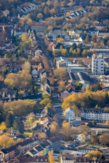 Aerial view, Annenstraße, bridge Rheinischer Esel cycle path, corner Schleiermacher Straße, Witten,