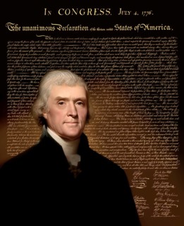 Portrait of Thomas Jefferson, 1743 - 1826, third president of the United States and principal