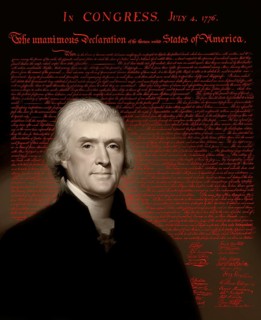 Portrait of Thomas Jefferson, 1743 - 1826, third president of the United States and principal