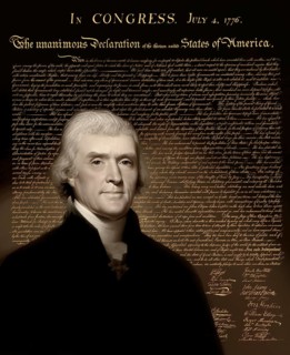 Portrait of Thomas Jefferson, 1743 - 1826, third president of the United States and principal