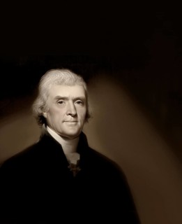 Portrait of Thomas Jefferson, 1743 - 1826, third president of the United States and principal