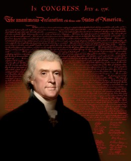 Portrait of Thomas Jefferson, 1743 - 1826, third president of the United States and principal