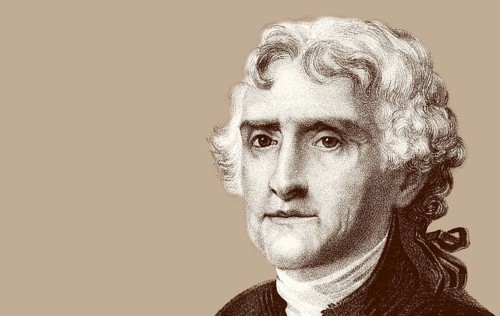 Portrait of Thomas Jefferson, 1743 - 1826, third president of the United States and principal