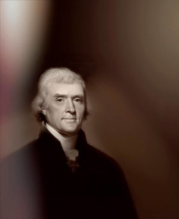Portrait of Thomas Jefferson, 1743 - 1826, third president of the United States and principal