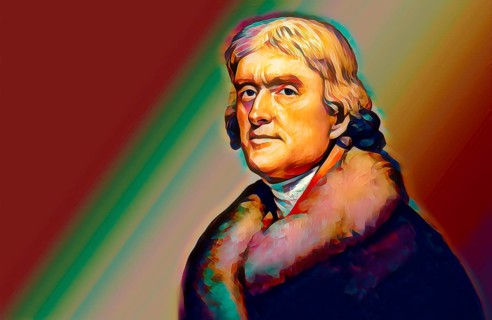 Portrait of Thomas Jefferson, 1743 - 1826, third president of the United States and principal