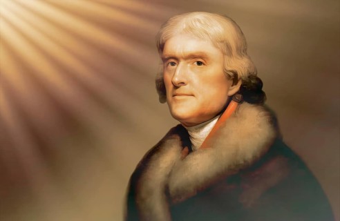 Portrait of Thomas Jefferson, 1743 - 1826, third president of the United States and principal