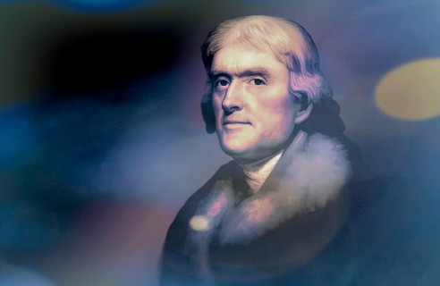 Portrait of Thomas Jefferson, 1743 - 1826, third president of the United States and principal