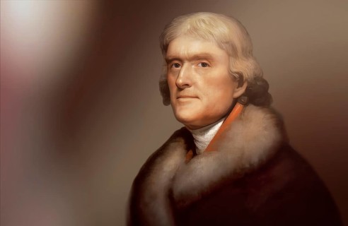 Portrait of Thomas Jefferson, 1743 - 1826, third president of the United States and principal