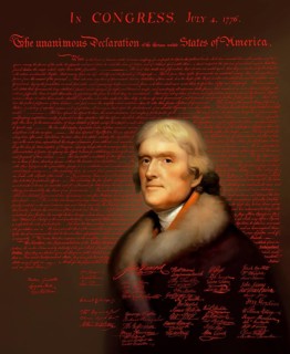 Portrait of Thomas Jefferson, 1743 - 1826, third president of the United States and principal