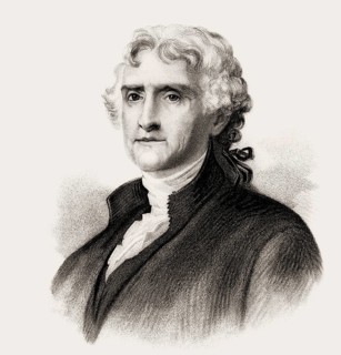 Portrait of Thomas Jefferson, 1743 - 1826, third president of the United States and principal