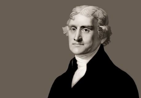 Portrait of Thomas Jefferson, 1743 - 1826, third president of the United States and principal
