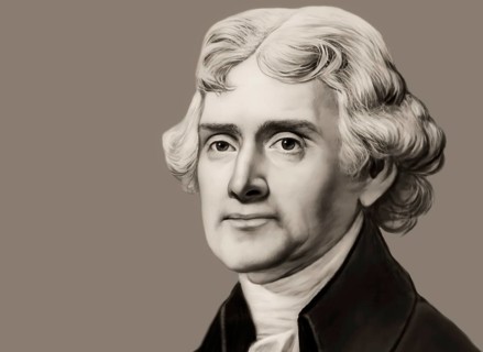 Portrait of Thomas Jefferson, 1743 - 1826, third president of the United States and principal