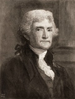 Portrait of Thomas Jefferson, 1743 - 1826, third president of the United States and principal