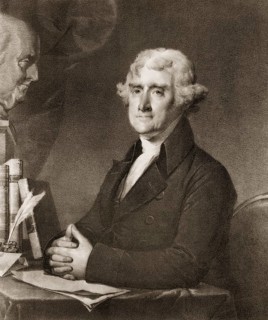 Portrait of Thomas Jefferson, 1743 - 1826, third president of the United States and principal