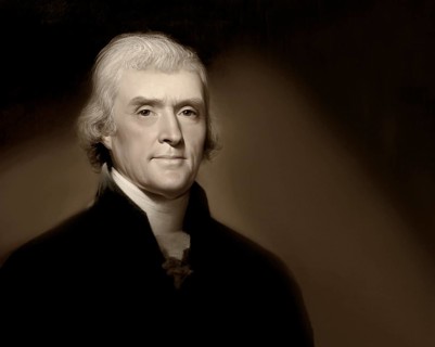 Portrait of Thomas Jefferson, 1743 - 1826, third president of the United States and principal