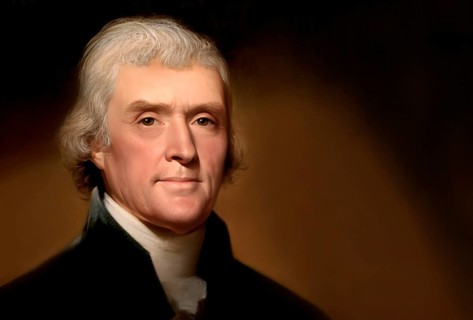 Portrait of Thomas Jefferson, 1743 - 1826, third president of the United States and principal