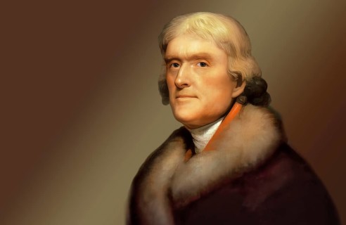 Portrait of Thomas Jefferson, 1743 - 1826, third president of the United States and principal