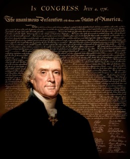 Portrait of Thomas Jefferson, 1743 - 1826, third president of the United States and principal