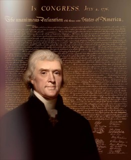 Portrait of Thomas Jefferson, 1743 - 1826, third president of the United States and principal