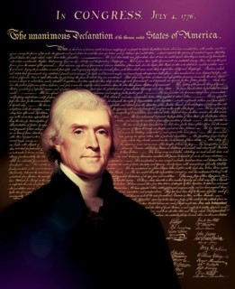 Portrait of Thomas Jefferson, 1743 - 1826, third president of the United States and principal
